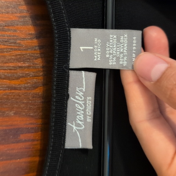 Chico's Travelers Black Sleeveless Maxi Dress Size 1/M Stretch Wrinkle Free - Picture 2 of 5